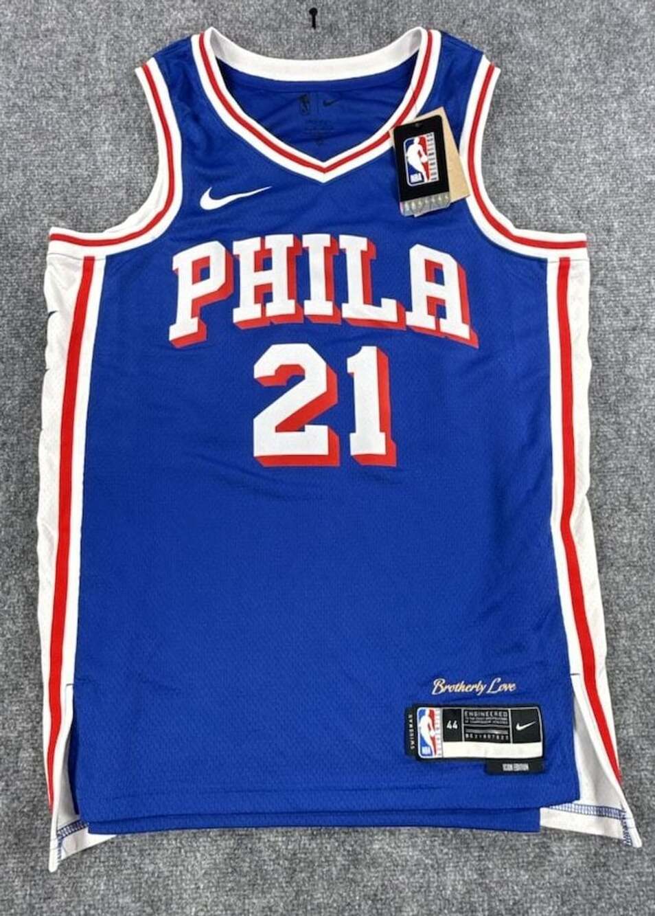 Nike Joel Embiid Philadelphia 76ers Icon Edition Swingman Jersey Size 44 Medium